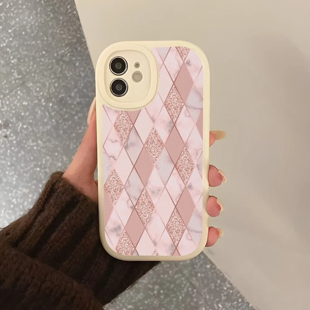 Rose Pink Pattern Bling Phone Case Hard Leather For IPhone 14 13 12 Mini 11 14 Pro Max Xs X Xr 7 8 Plus 6 6s