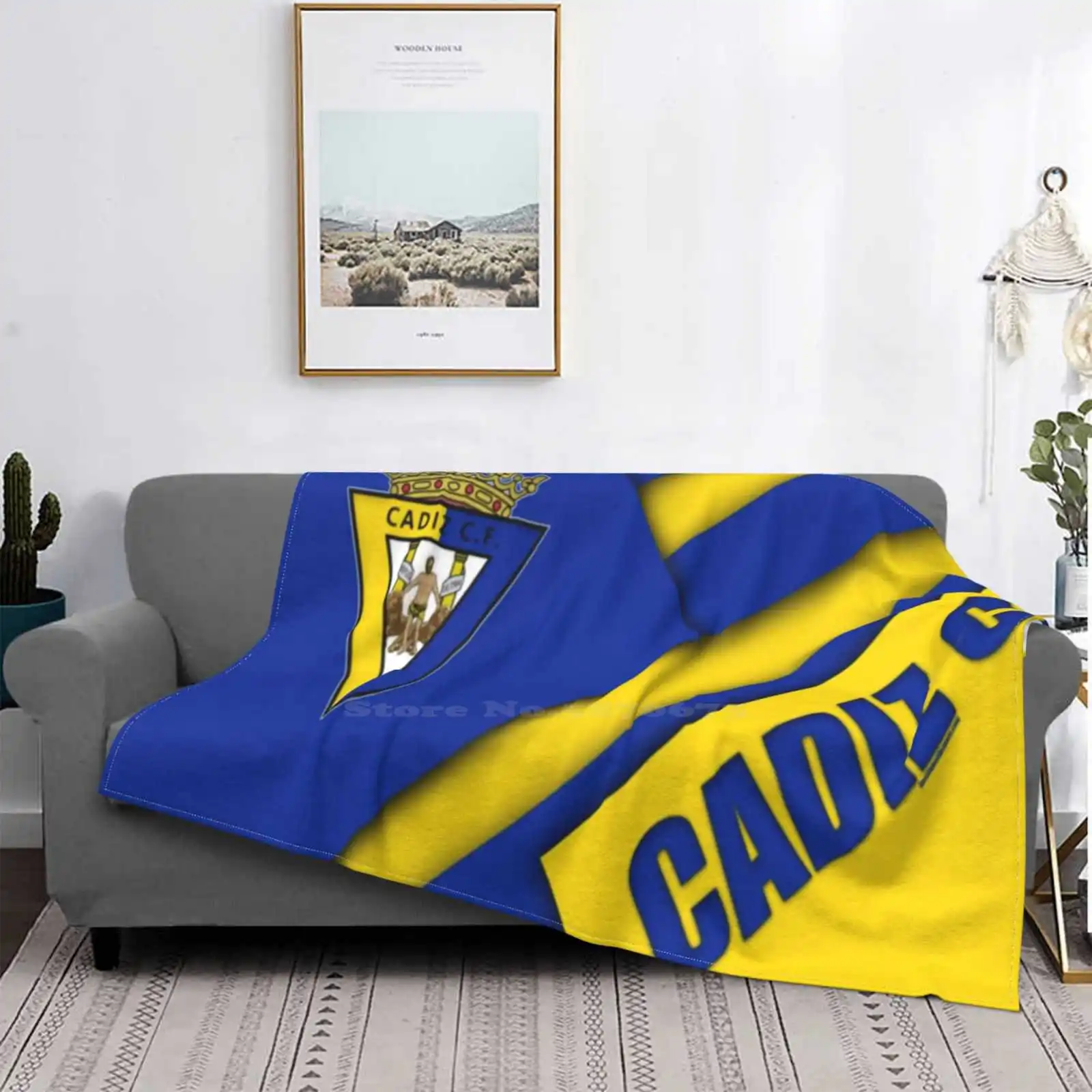 

Cadiz Fc Creative Design Light Thin Soft Flannel Blanket Cadiz Mágico González Cádiz Hymn Type Composition Cádiz Football Team02