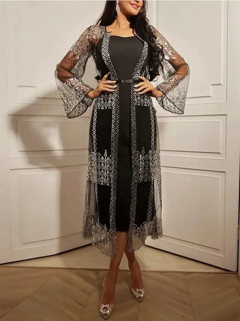 Sexy Evening Party Night Long Dress Women Black Big Swing Banquet Wedding Dance Prom Empire Bronzing Elegant Vestidos