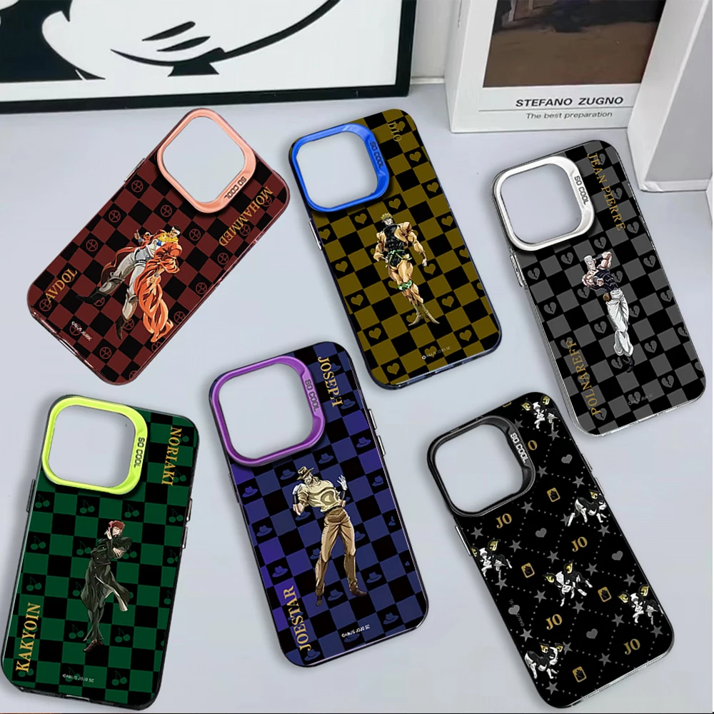 Новый роскошный чехол для телефона IMD с защитой от падения iPhone 11 12 13 14 Pro Max 15 16 Plus JOJO