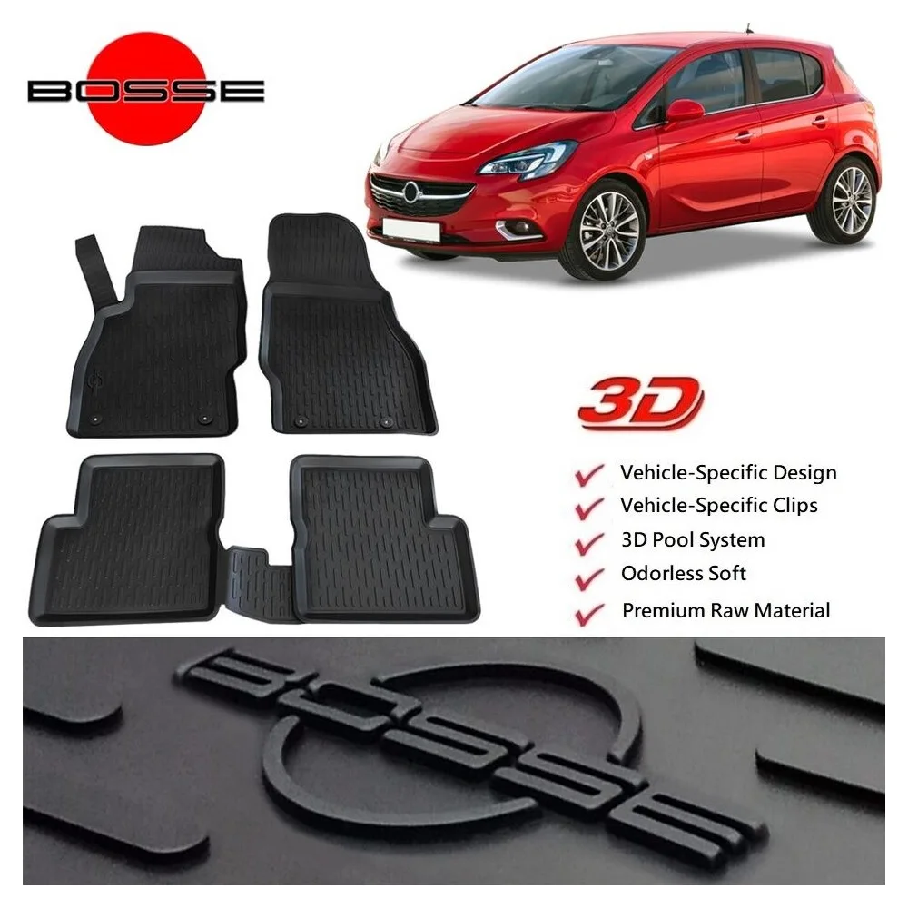 

3D Pool Car Mats for Opel Corsa E Between 2015 2019 Auto Interior Carpet Protector Accessories Rubber Luxury Floor Non Slip