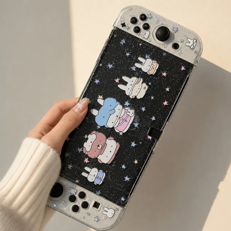 Популярный чехол Miffy для консоли Switch 2, блестящий акриловый жесткий корпус с мягкой накладкой, раздельный дизайн, ударопрочный защитный чехол с изображением персонажа. (art.: 3920dcdfb174c) - 3920dcdfb174c