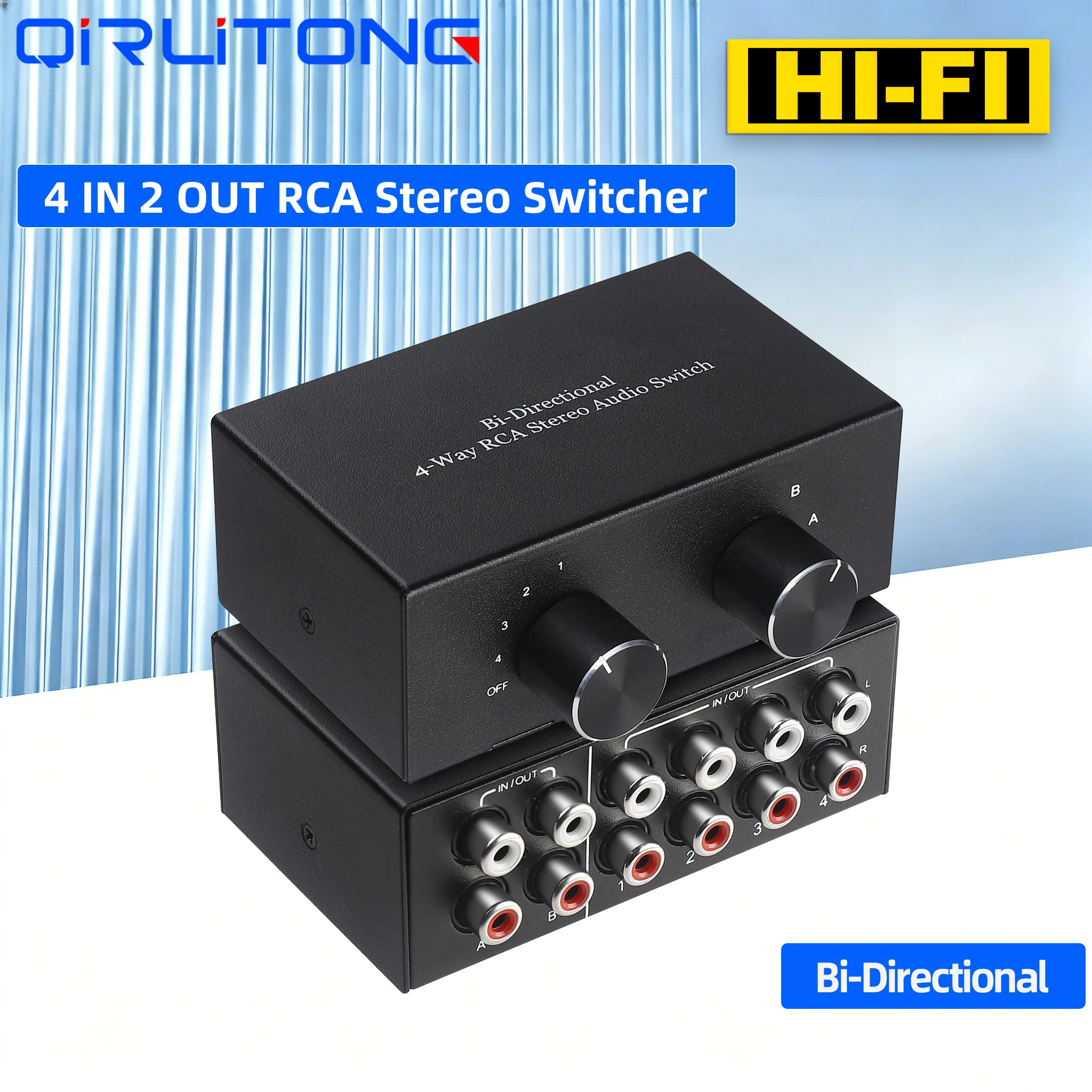 Фото Переключатель RCA 4x2 2x4 двунаправленный 4 входа 2 выхода/2 входа 4 выхода R/L стерео переключатель AC004A H7EC №1