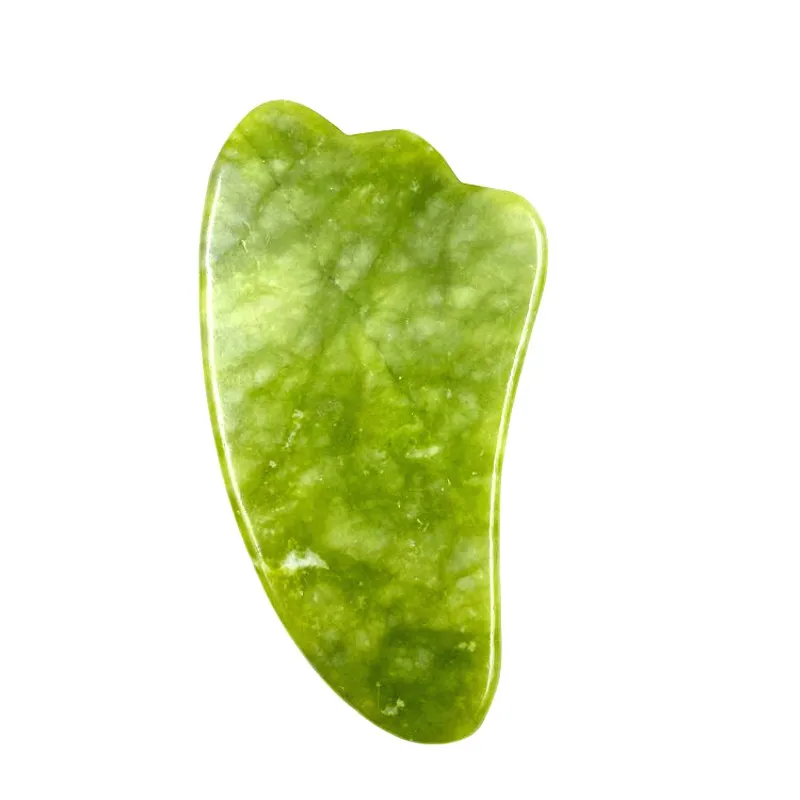 Скребок гуаша из натурального нефрита массажер для лица релаксация мышечной