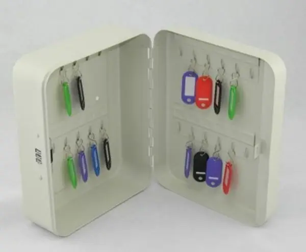 

25x20x8 Medium size 48 key box multi hook home office wall mounted car key cabinet metal key storage box