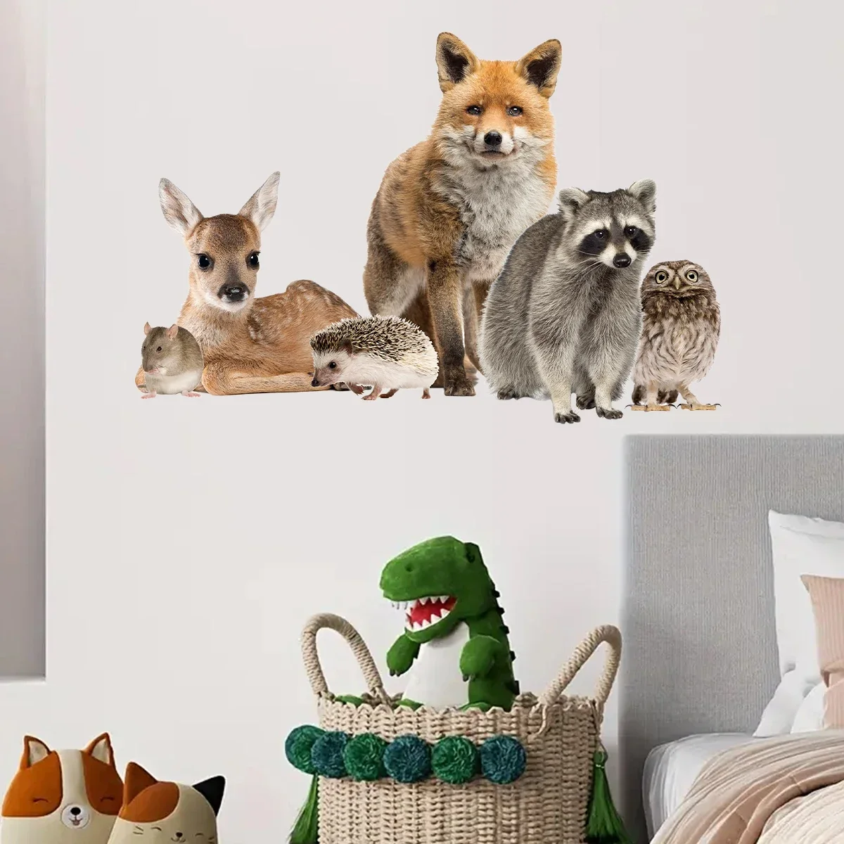 1 шт. акварельные реалистичные наклейки на стену с изображением животных енота