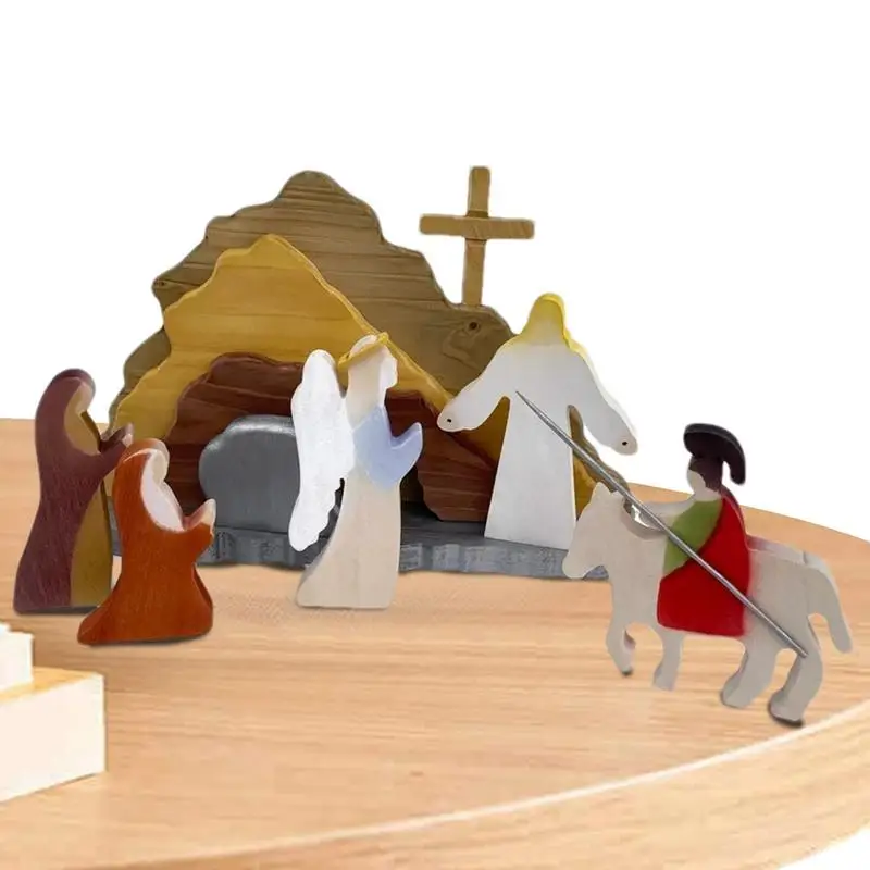 

Easter Scene Ornament Jesus Desktop Ornament Easter Jesus Sign Tray Decorations For Living Room Bedroom Dining Table Or Desk