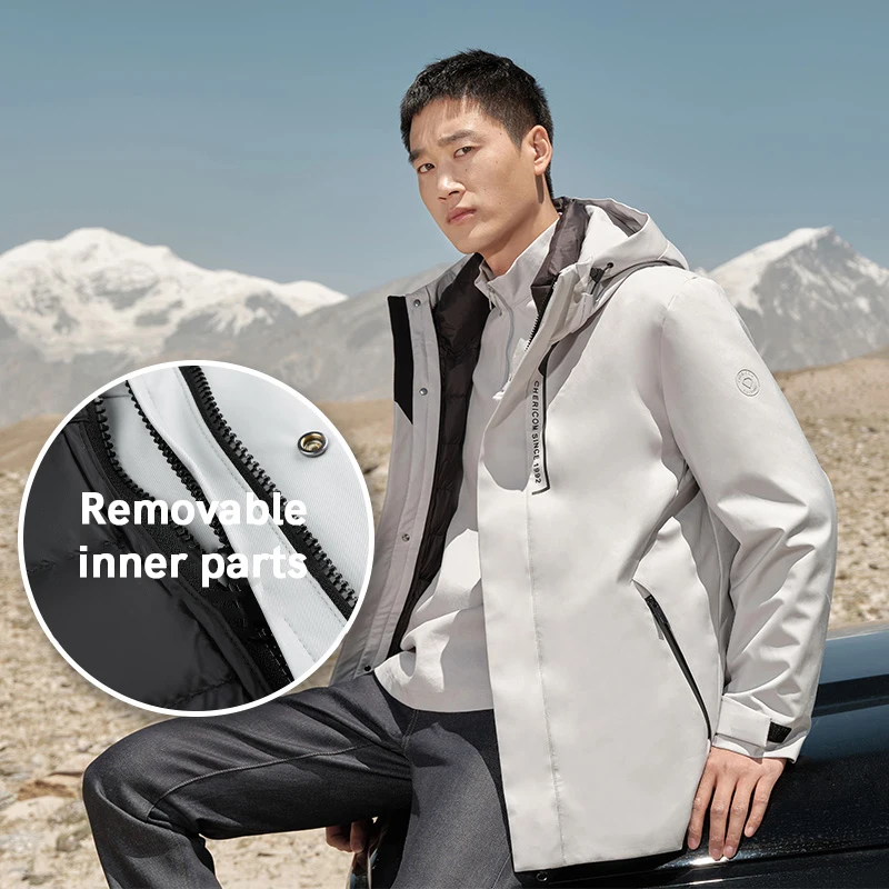 Chericom Зимний мужской пуховик со съемной подкладкой и тремя доказательствами