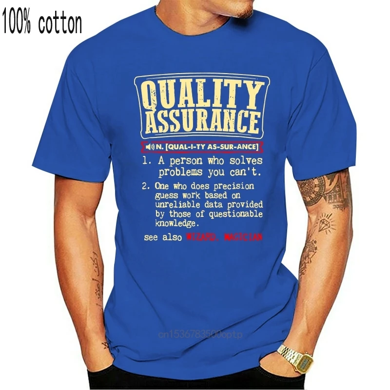 

Man Clothing Quality Assurance Funny Definition T-Shirt New Fashion Men Cross Casual Brand Clothing High Quality Male Slim Fit