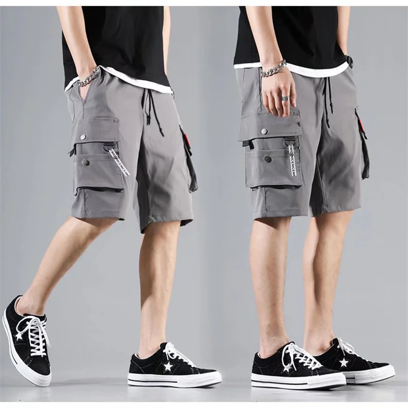 

Shorts men's tide loose large size summer thin model tooling five points pants casual men's pants outside