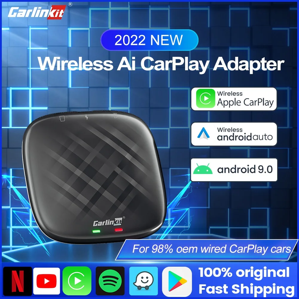 CarlinKit 3.0 Mini CarPlay Box Wireless Android Auto Apple CarPlay Wireless Adapter 4+64G GPS 4G LTE Netflix YouTube Google Play