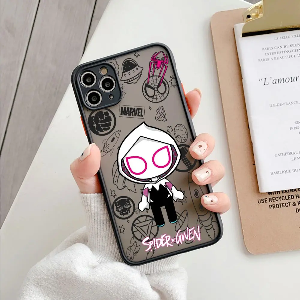 Чехол SPIDERMAN Miles Morales для iPhone 17E 17 16 16E 15 14 13 12 11 Pro Max 17 Air 7 8 Plus X XS, защитный чехол Spider Gwen Marvel (art.: 3920da8a177a3) - 3920da8a177a3