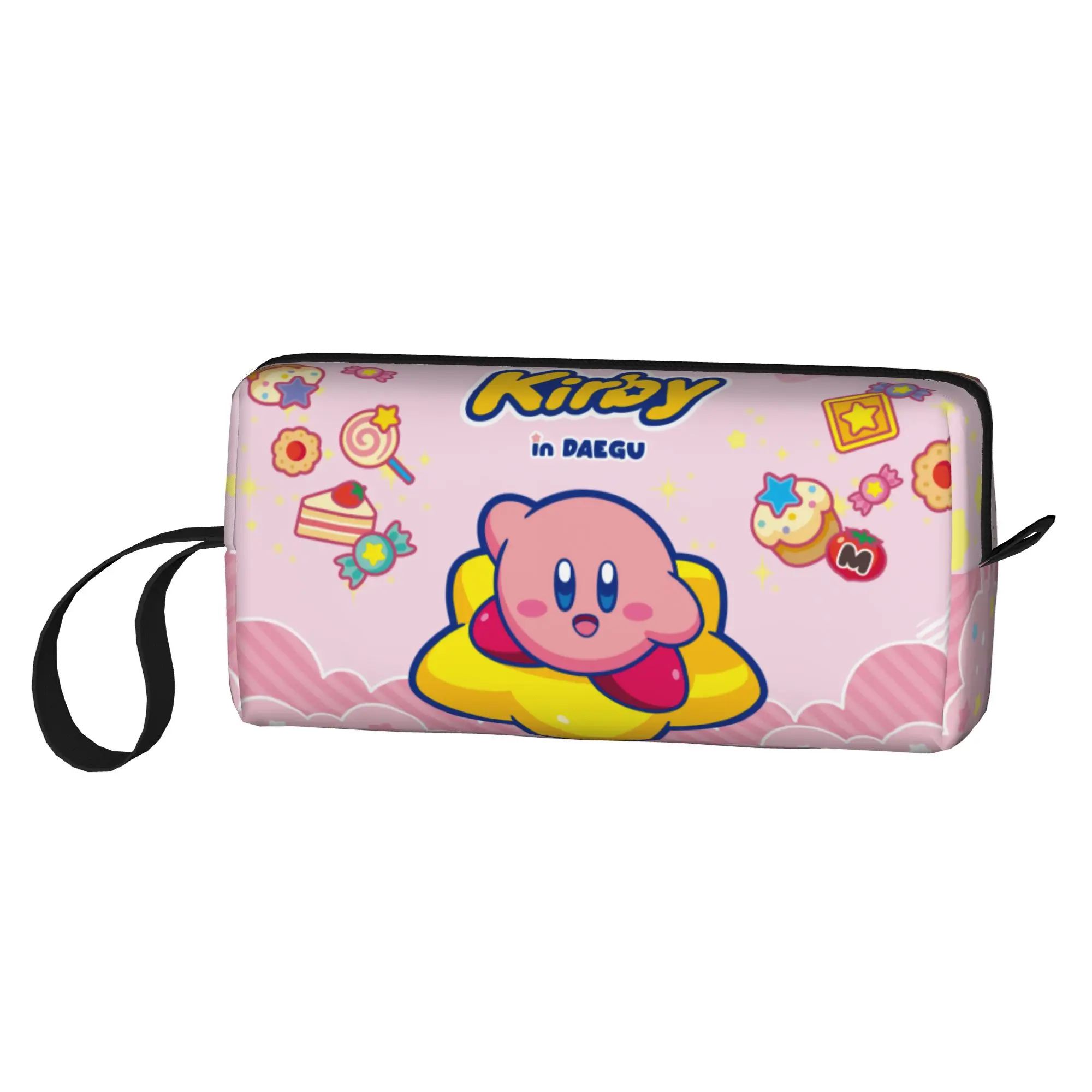 Фото Косметичка Custom Travel K-Kirbys: Милая мультяшная сумка-органайзер для макияжа и туалетных принадлежностей для женщин, кейс для хранения косметики и туалетных принадлежностей №2