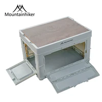 Mountainhiker Outdoor Camping Storage Box Organizer Foldable Car Backup Storage Bin Space Saver Plastic Wood Lid Snack Container