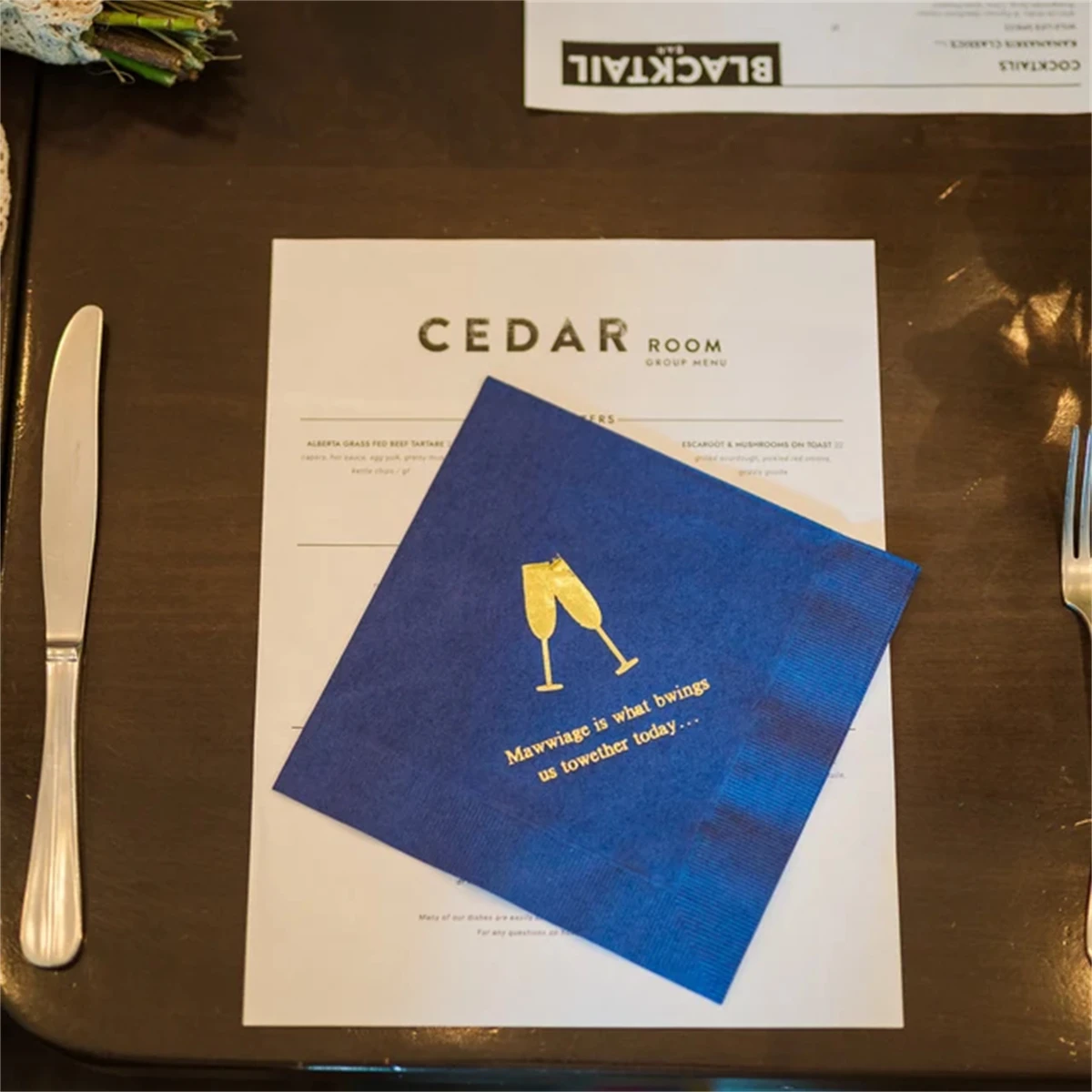 Коктейльные салфетки с персонализированным принтом для помолвки годовщины