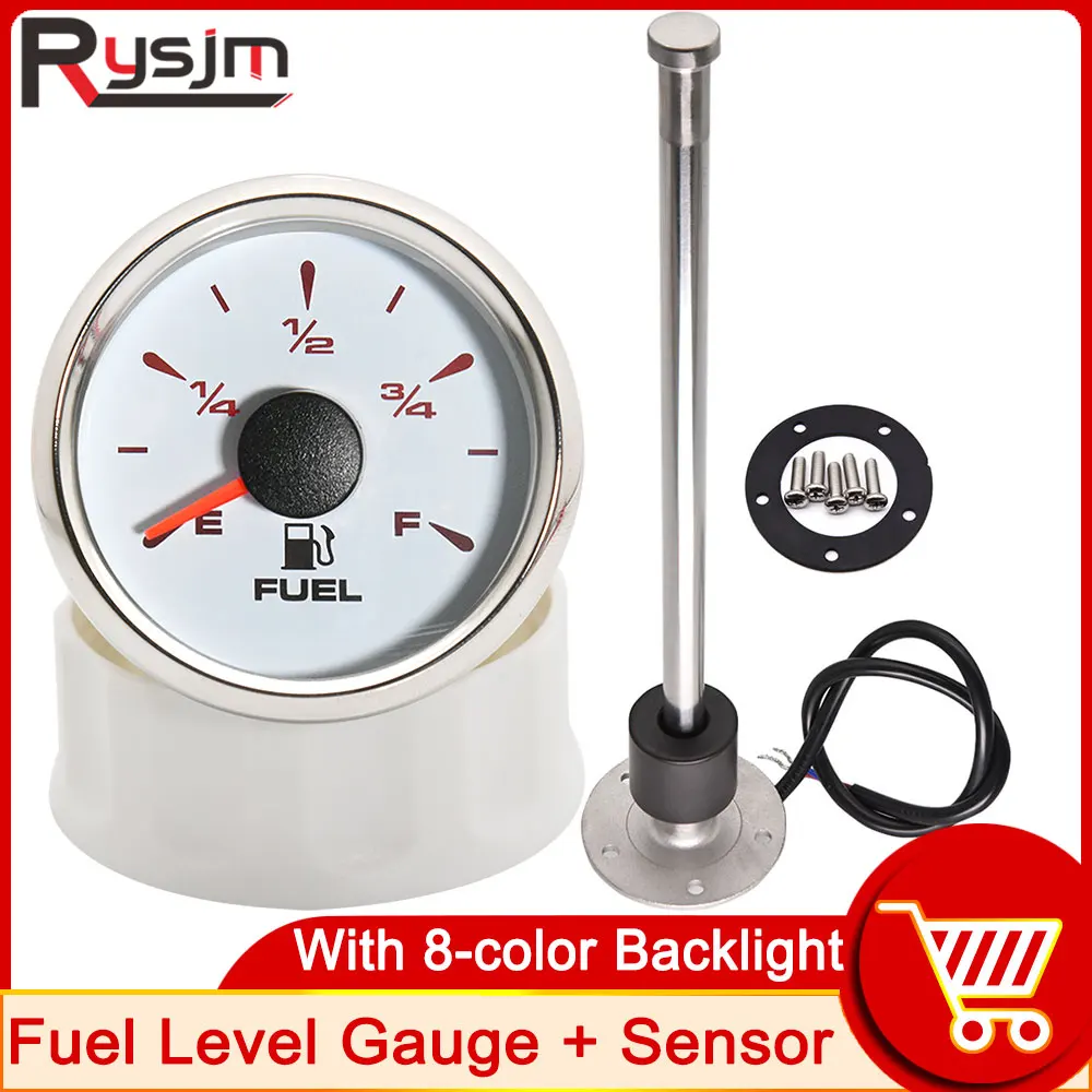 

100-550 мм морской датчик уровня топлива + датчик для мотоциклов, лодок, автомобилей, измеритель уровня топлива 0-190 Ом, 7 цветов, подсветка 9-32 в