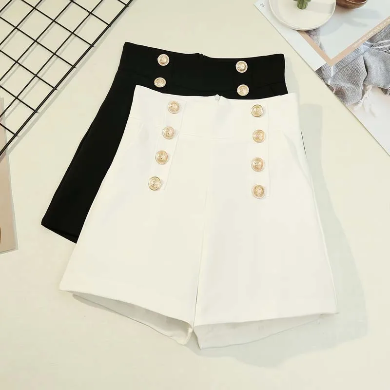 

Shorts women's 2021 summer high waist straight casual wide leg GRAY22