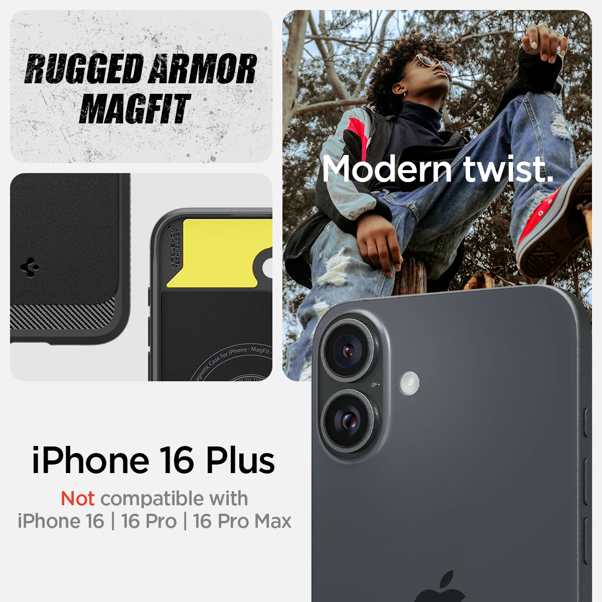 Прочный защитный чехол Spigen MagFit для iPhone 16 Plus / Magsafe