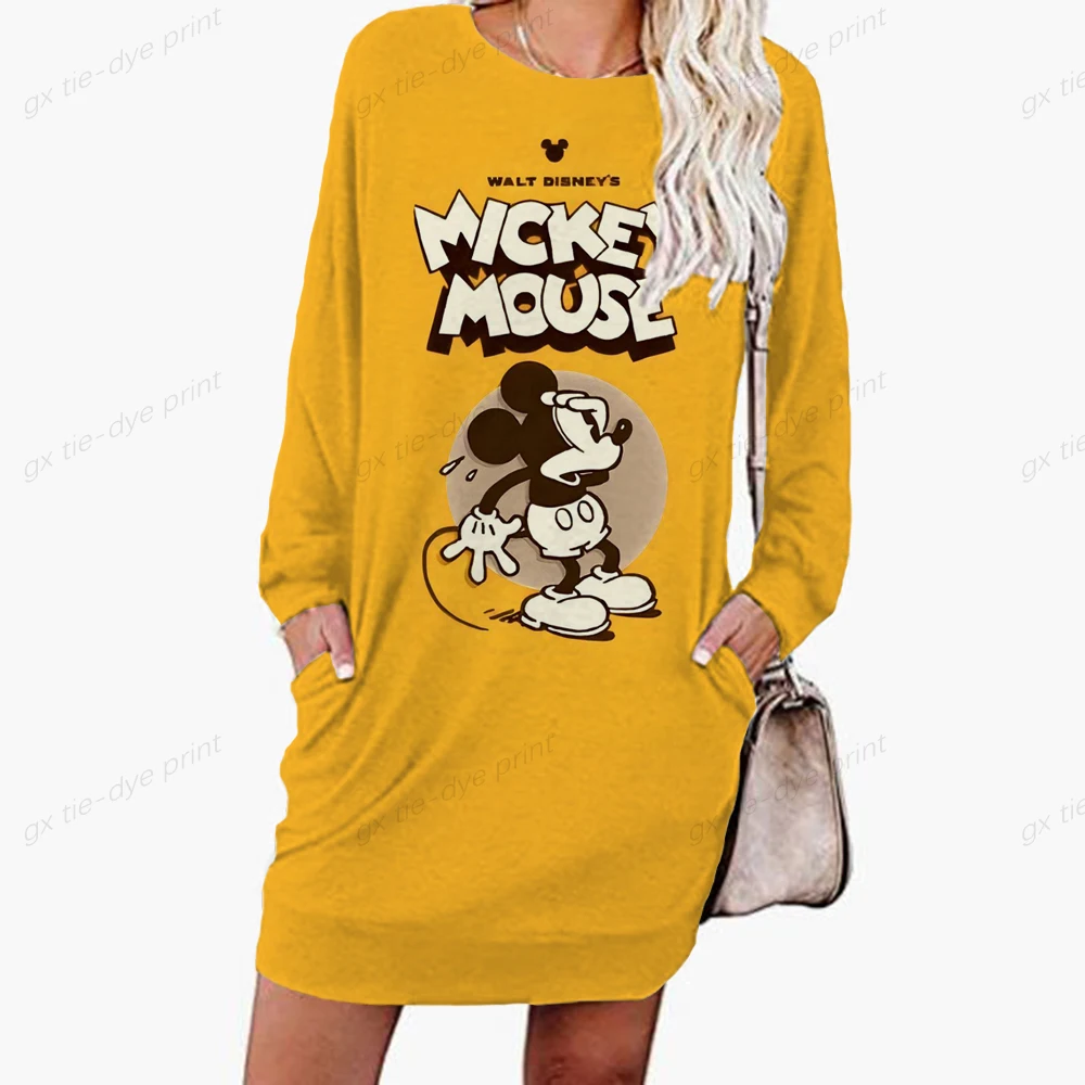 

Korean version of Disney Mickey Mouse print hooded sweater female student jacket trendy ins sweater women's Streetwear Dress
