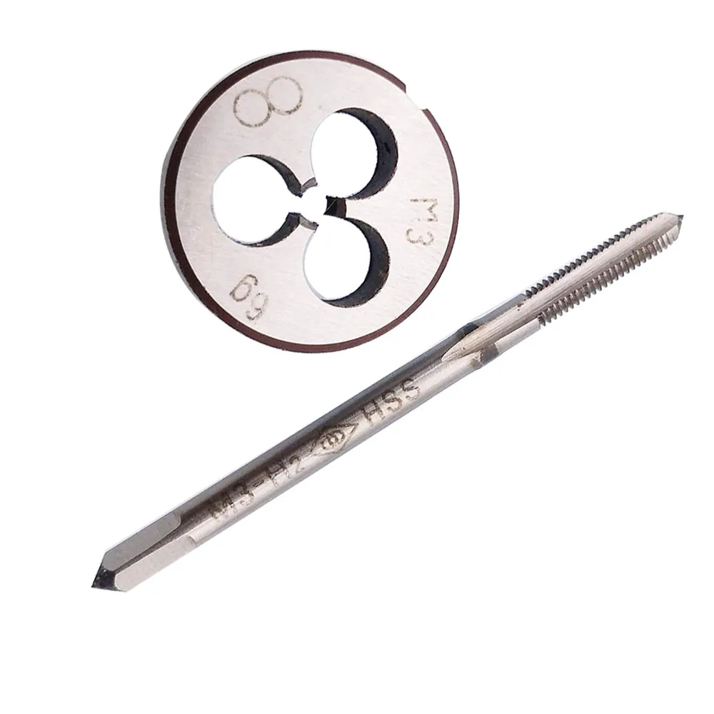 

M3X0.5 MM HSS Metric Tap And Die Set Thread Tap And Round Thread Die Right Hand HSS Taper