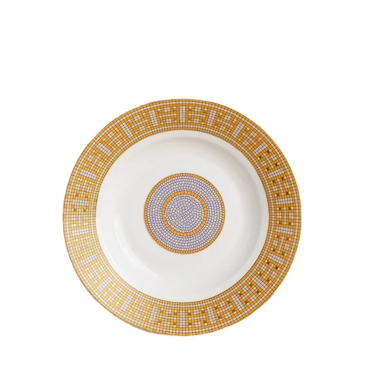 

Тарелка из костяного фарфора в европейском стиле, тарелка для стейка, домашние керамические тарелки, тарелка для торта, десертная тарелка, набор тарелок для завтрака