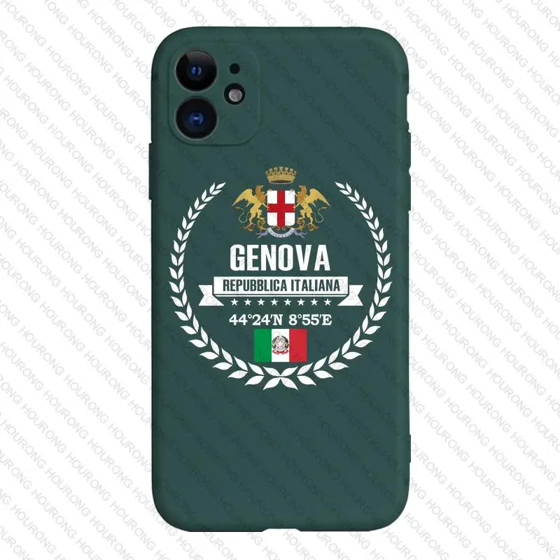 Итальянский чехол Genova с изображением карты герба флага для iPhone 13 12 11 X XS XR 7 8 6S SE Plus