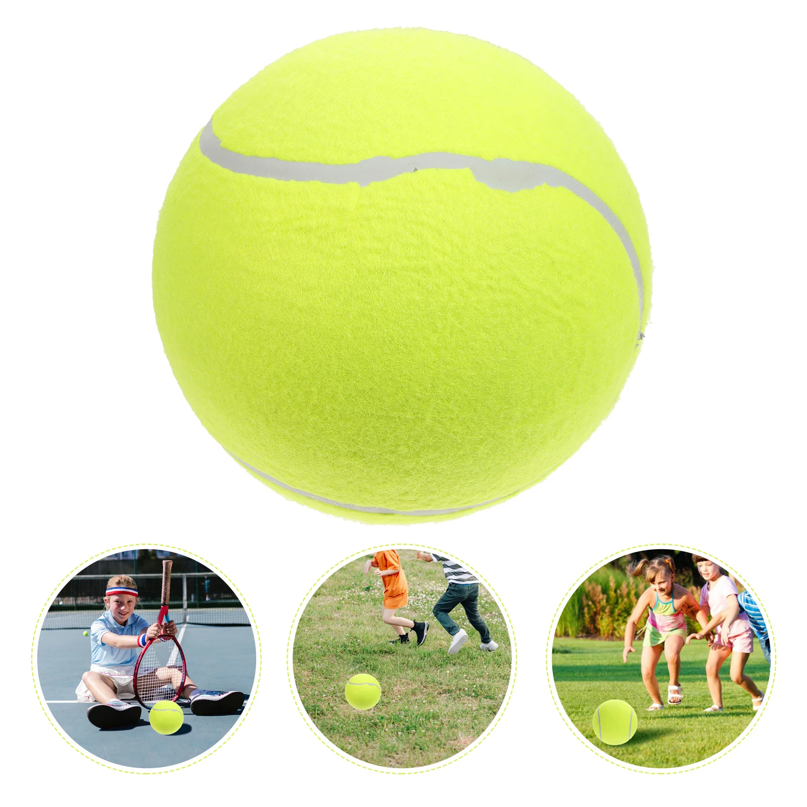 

1 шт. 20 см надувной фланелевый мяч, большой мяч для тенниса с надписью, резиновый мяч для детей, для спорта на открытом воздухе (желтый)