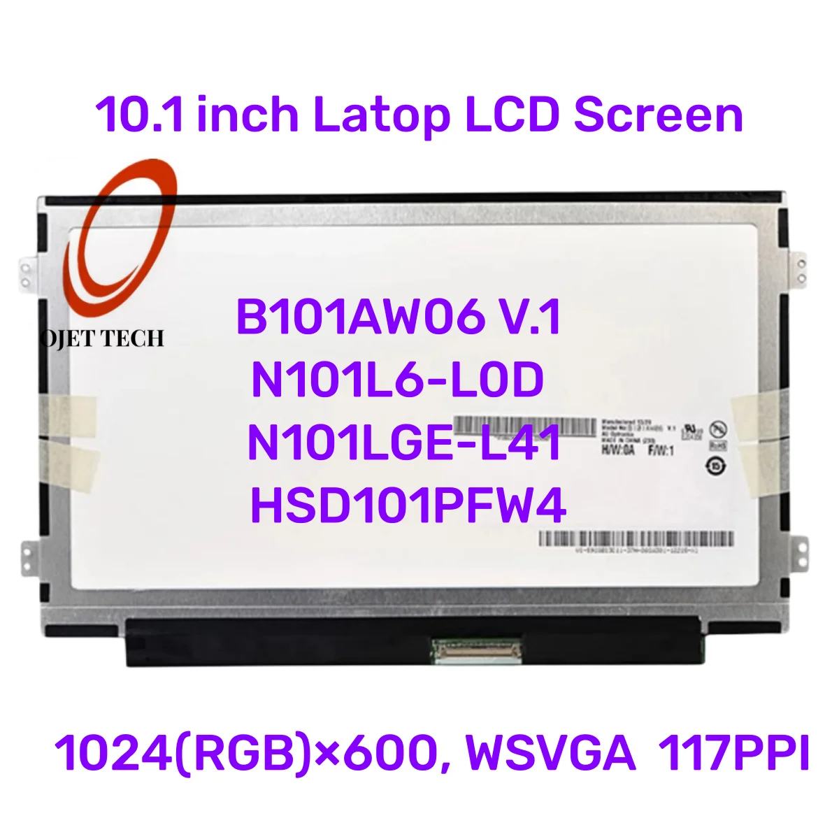 Светодиодный экран 10,1 дюйма B101AW06 V.1 HW0A, N101L6-L0D HSD101PFW4, экран для Acer Aspire ONE D255 1268 1024x600, 40 контактов