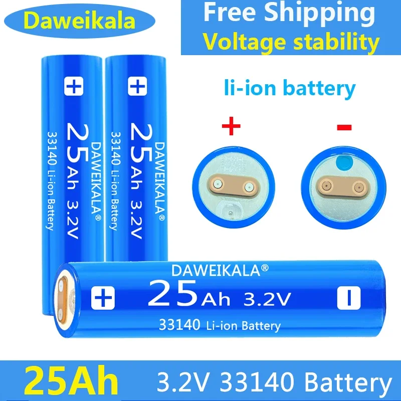 

2023 New Daweikala 33140 3.2v 25Ah lifepo4 12v 24V 36V 48V 20AH 30AH ebike electric bicycles RV Motorhome scooter+ free shipping