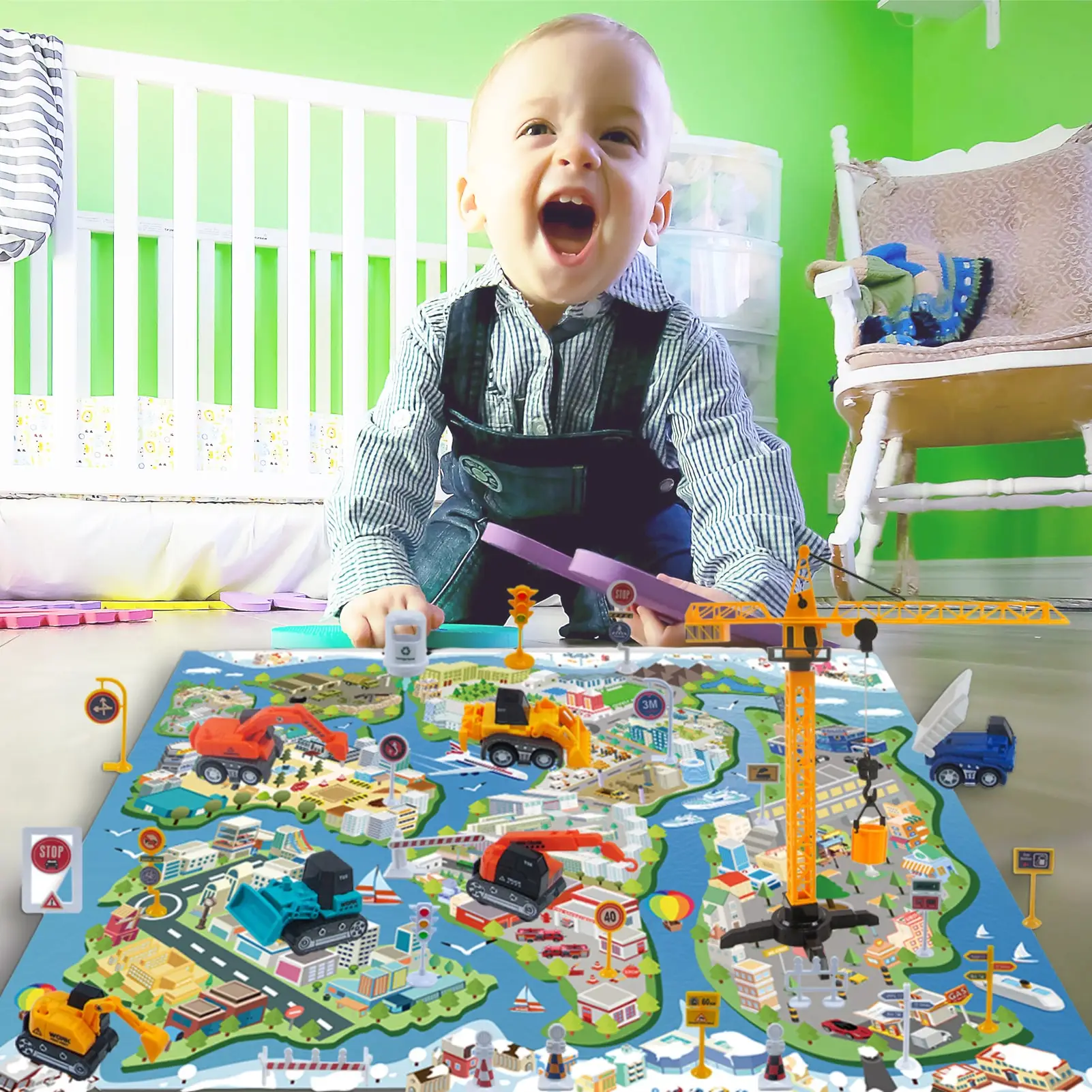 

Alloy Engineering Vehicle Set Construction Vehicles Toys Playset Die-cast Construction Car Kit With Trucks Tower Crane Excavator