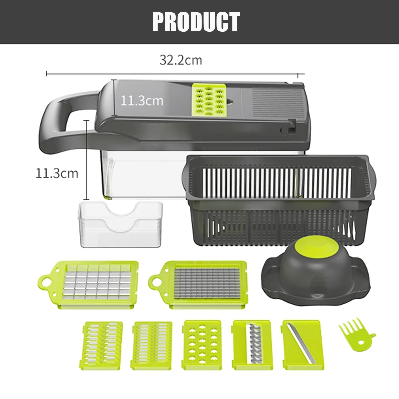 8 in 1 multifunctional vegetable cutter fruit slicer food shredders veget chopper with drain basket gadgets kitchen accessories free global shipping