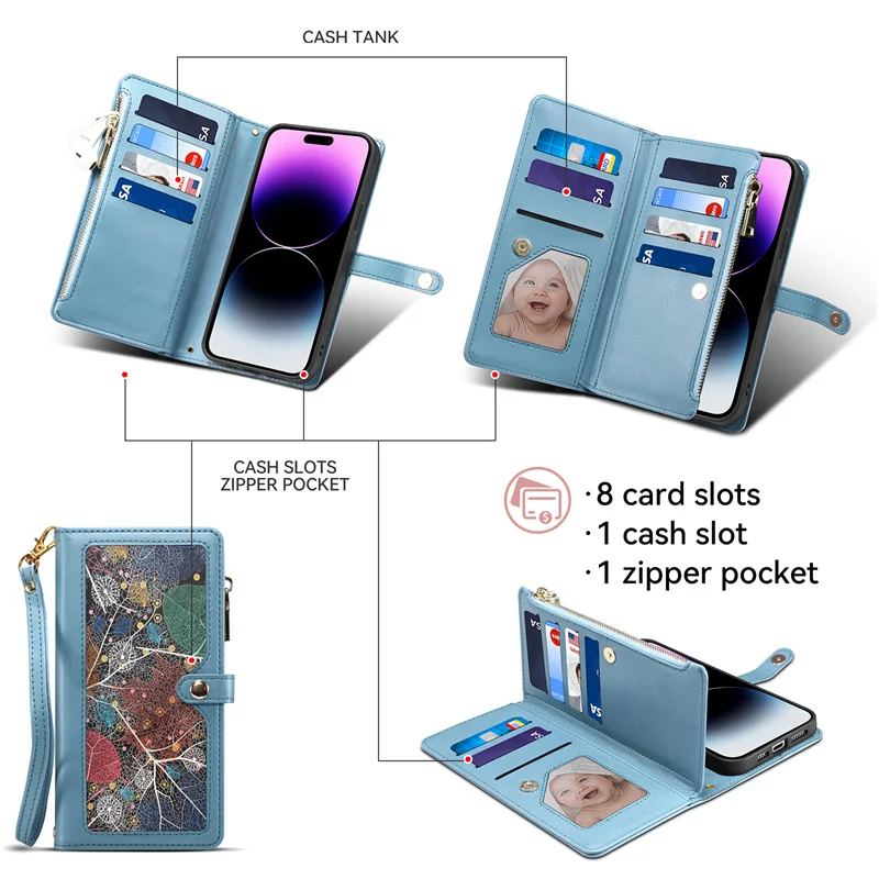 Flip Case For Motorola Moto G60S Luxury Case Zipper Leather Wallet Book Funda For Moto G22 G50 G41 G31 G30 G20 G10 Power Cover