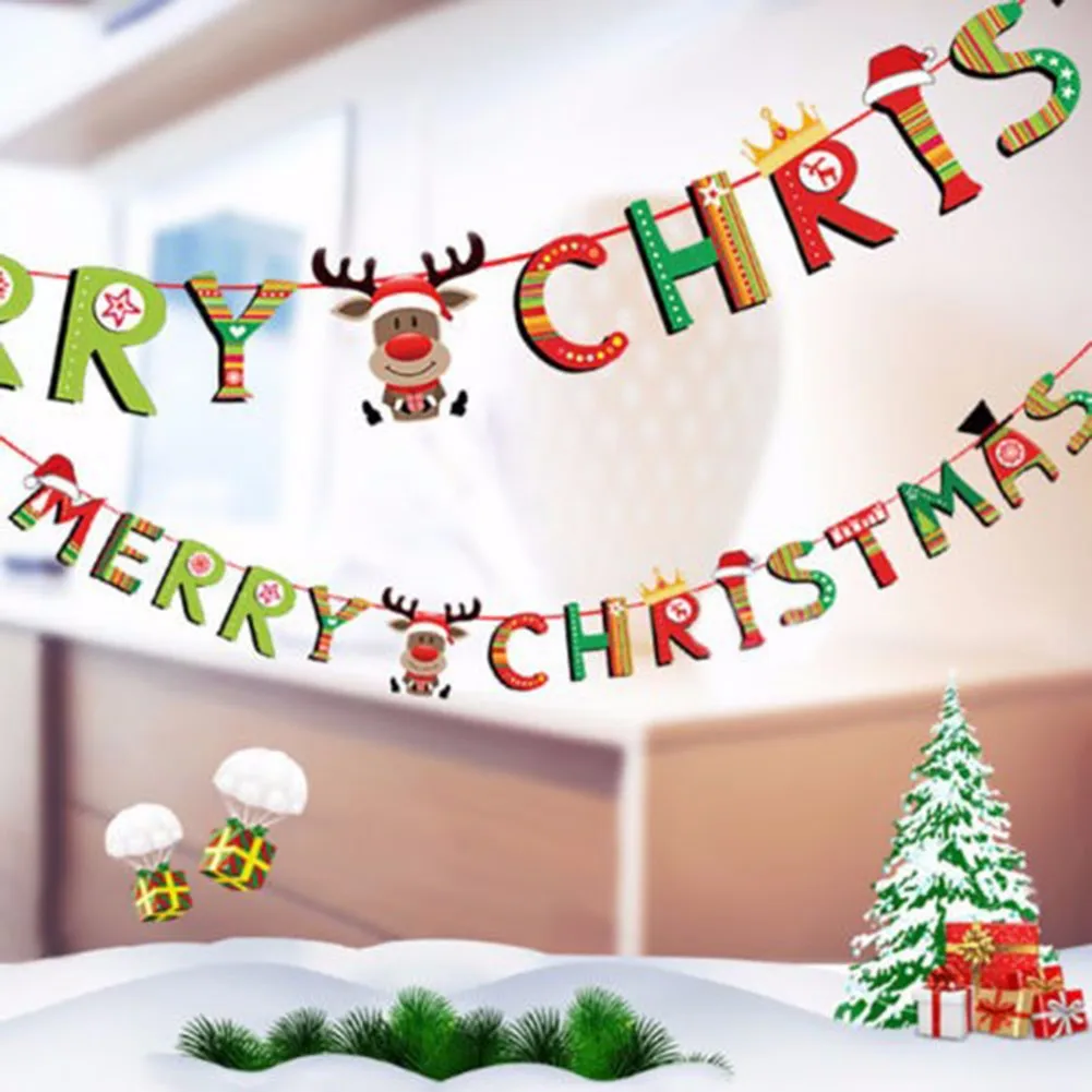 

Рождественский баннер, гирлянда с надписью "Merry Christmas", украшение для детской лампы, декор для вечерние, новый год 2022
