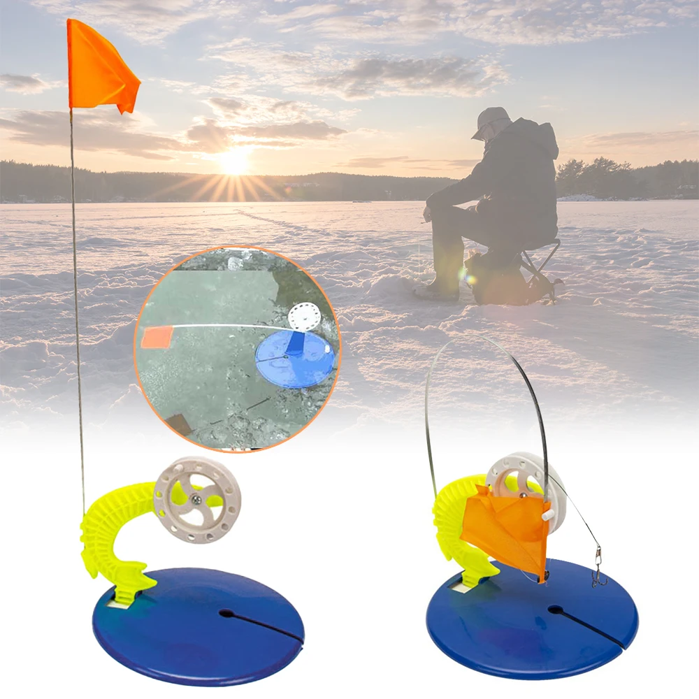 

2 шт., рыболовная удочка для зимней рыбалки с флагом