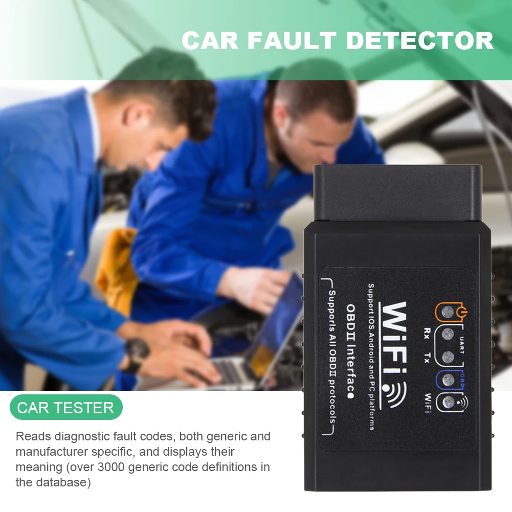 OBD2 автомобильный детектор неисправностей для IOS/Android ELM327 V1.5 считыватель кодов Диагностика неисправностей Тестер WIFI автомобильный диагностический инструмент