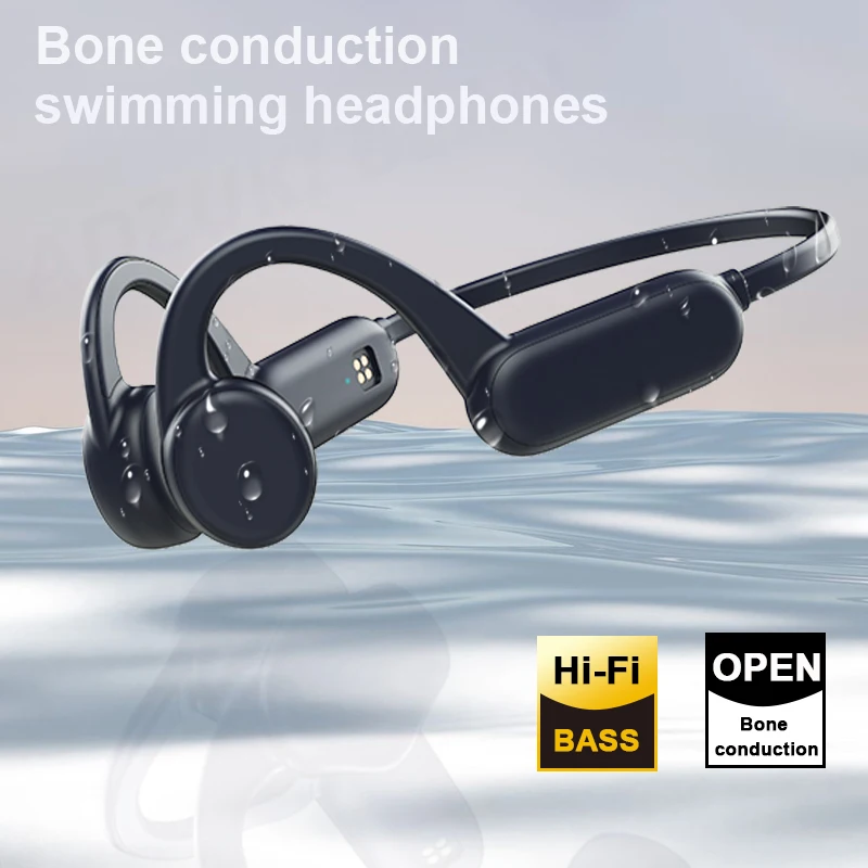 

Bluetooth-наушники с костной проводимостью для плавания IPX8/IPX4, наушники с микрофоном, беспроводная спортивная водонепроницаемая гарнитура для ...