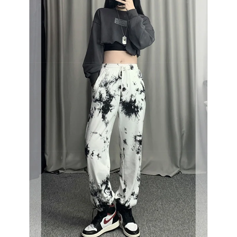 Sports Flower Pants Women's High Street Fashion Spring and Autumn Relaxed Casual Leggings