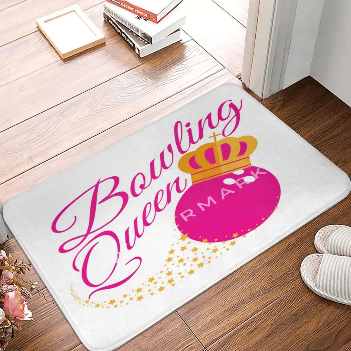 

Bowling Queen Design Carpet, Polyester Floor Mats Mats Personalized Living Room Carpets Festivle Gifts Mats Customizable