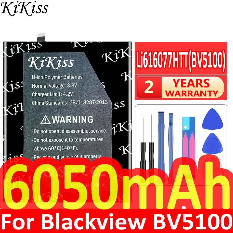 

6050mAh KiKiss Mobile Phone Battery for Blackview Li616077HTT (BV5100) BV 5100