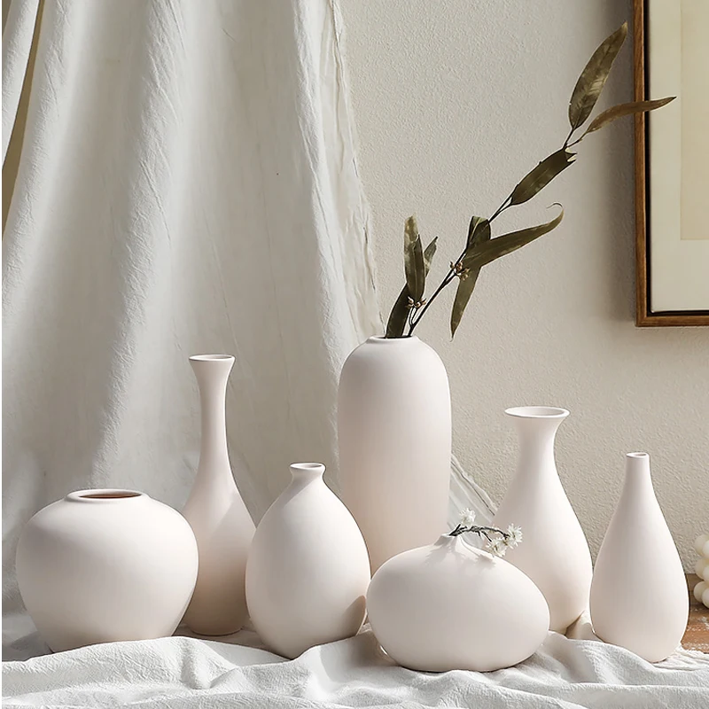 

White Vases Living Room Decoration Home Decor Room Decor Pottery And Porcelain Vases For Artificial Flowers Decorative Figurines