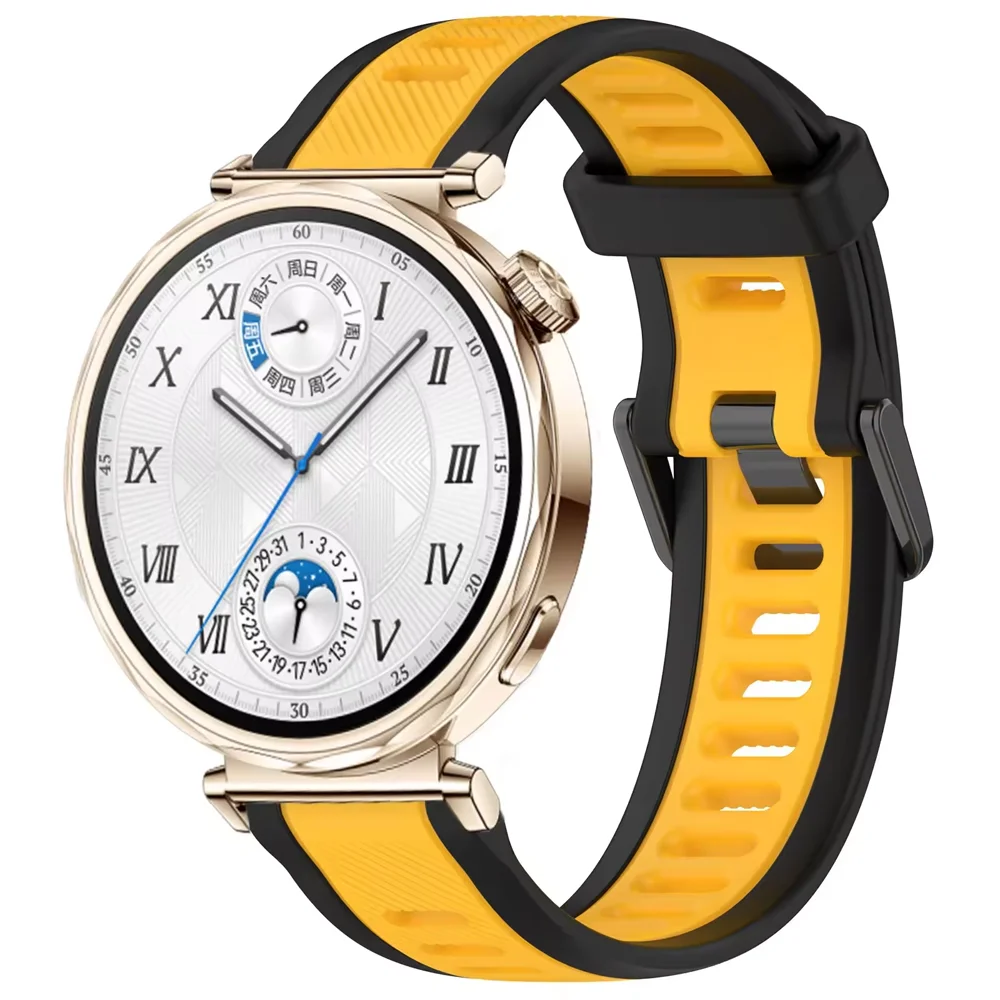 Фото Силиконовый ремешок 18/20/22 мм для Huawei Watch GT5/4 41 мм Pro 42 мм, двухцветный браслет для Huawei GT6/5/4 46 мм/Ultimate 2, аксессуары №2