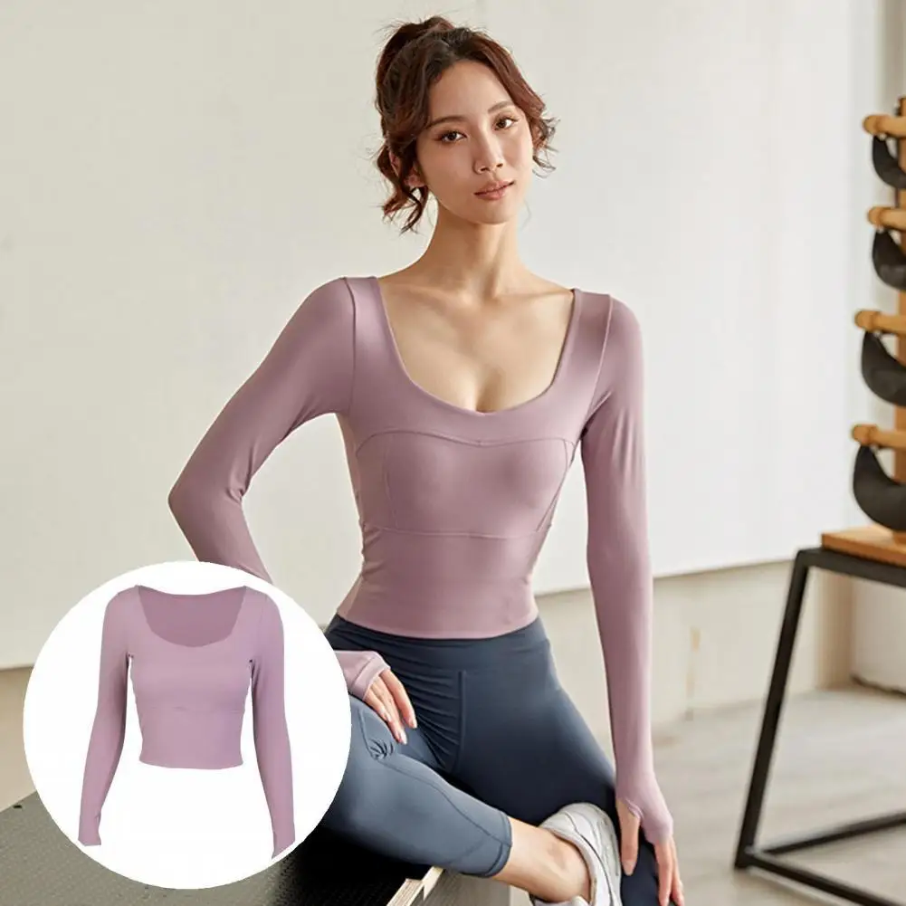 

Workout Top Fashion Quick Drying Yoga Crop Top Comfortable Elastic Hem Yoga Crop Top