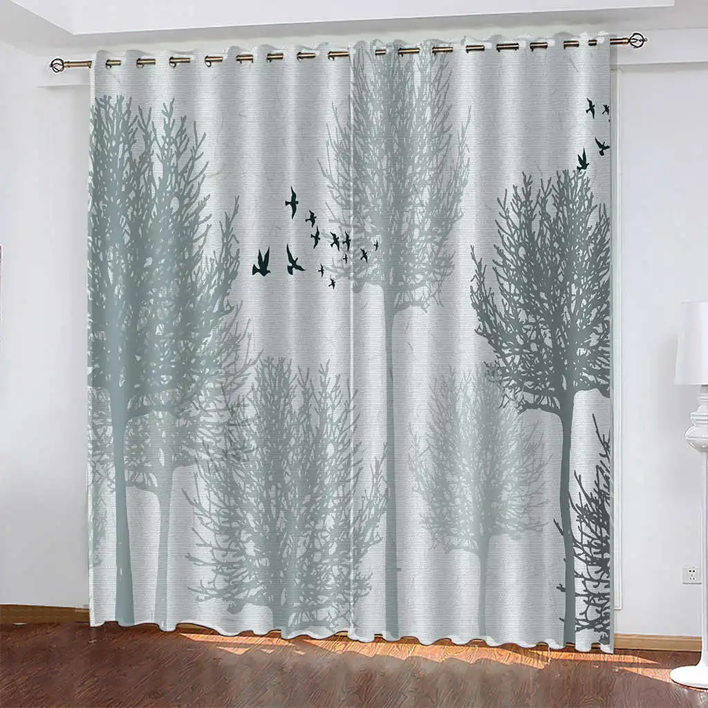 Living Room Shading Decorative Curtain Home Textile Decoration Bedroom Curtain Printing Cortinas Para Dormitorio Fancy Curtains