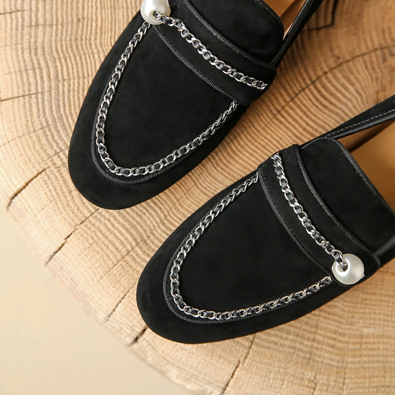 Мокасины женские из овечьей кожи дизайнерские туфли на плоской подошве без