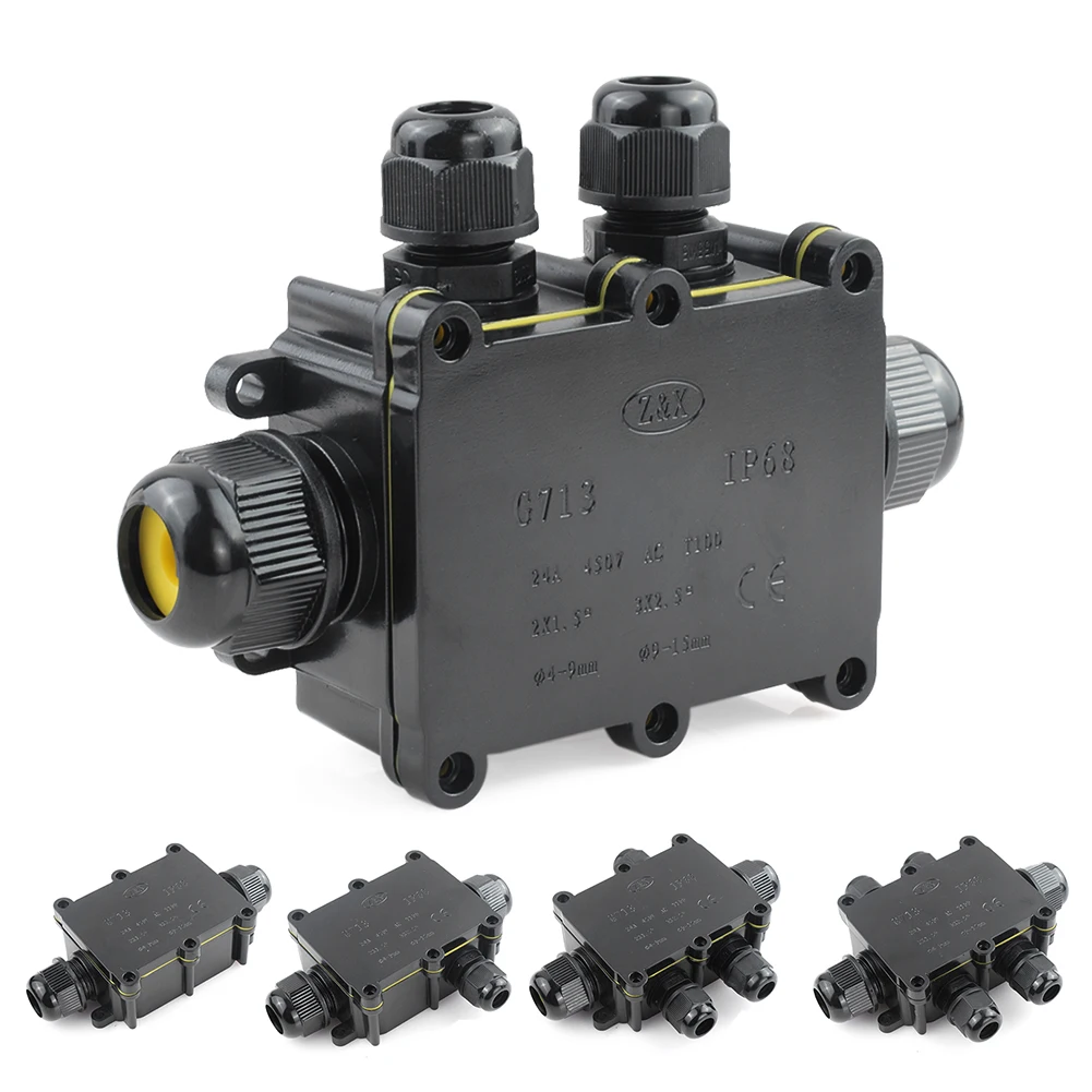 

IP68 Waterproof Junction Box Electrical 2/3/4/5/6 Way Enclosure Block Cable Connecting Line Protection for Wiring Accessories