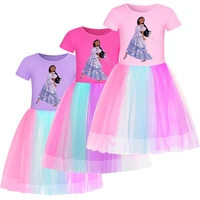 2022 kids encanto princess dresses girls mirabel cosplay costumes summer clothes fashion short sleeve children birthday clothing
