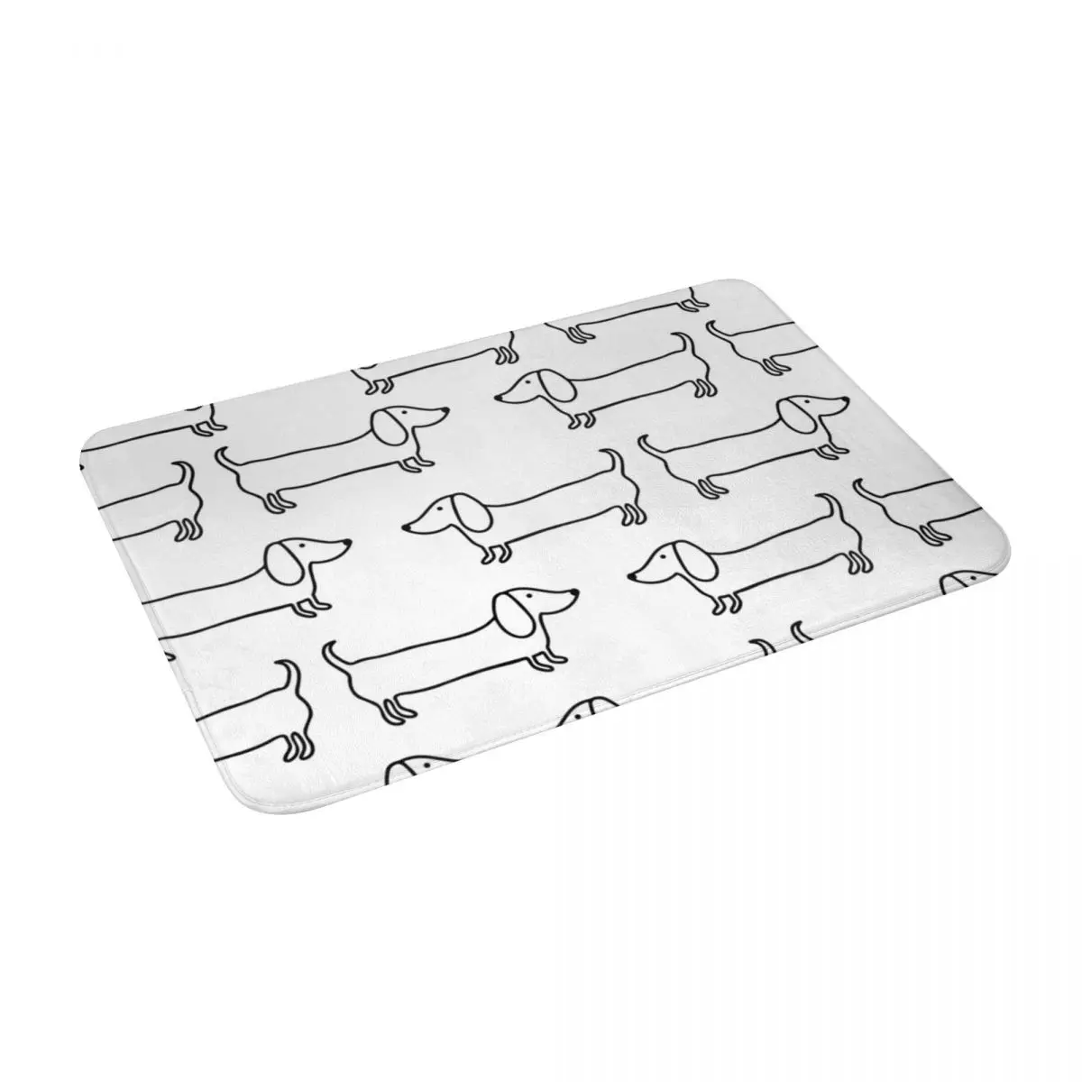 

Dachshund In Black White Bath Door Floor Mat Anti-slip Rug Carpet Entrance Living Room Home Kitchen Sand Scraping Dust Velvet