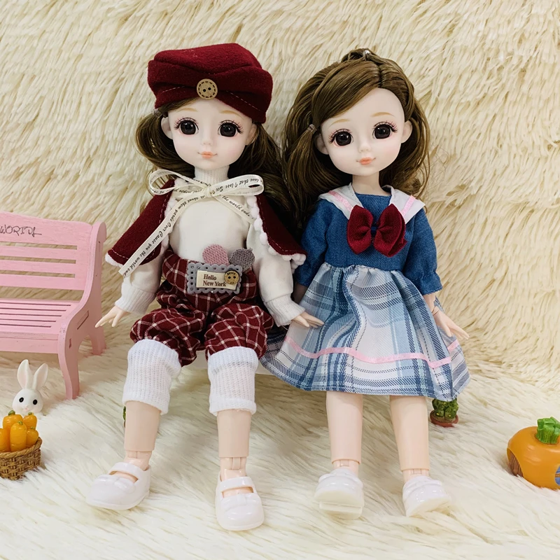 Фото Шарнирные куклы BJD 1/6 20 шарниров полный комплект с модной одеждой мягкий парик 3D