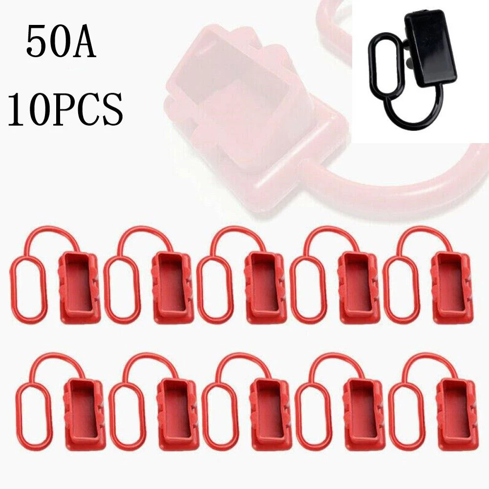 

10Pcs Dust Cap 50 Amp For Anderson Plug DC Power Connector 5 In 1 Dust Cover 2 Stitches For Trailer Boat Caravan Connection