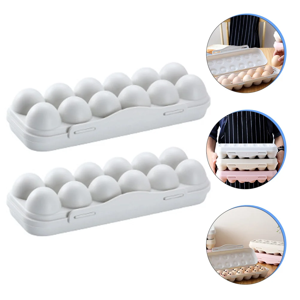 

Egg Holder Storage Box Refrigerator Fridge Fresh Container Chicken Tray Covered Grids Organizer Kitchen Cartons Keeper Carton